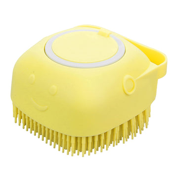 Molain Dog Cat Bath Brush Comb Silicone Rubber Dog /Puppy Massage Brush Hair Fur Grooming Cleaning Brush Soft Shampoo Dispenser