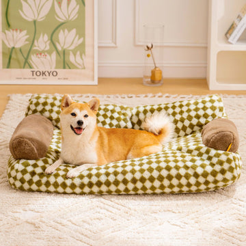 Vintage Leisure Plaid Dog & Cat Sofa Bed